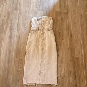 Sincerely Jules Beige Denim Dress